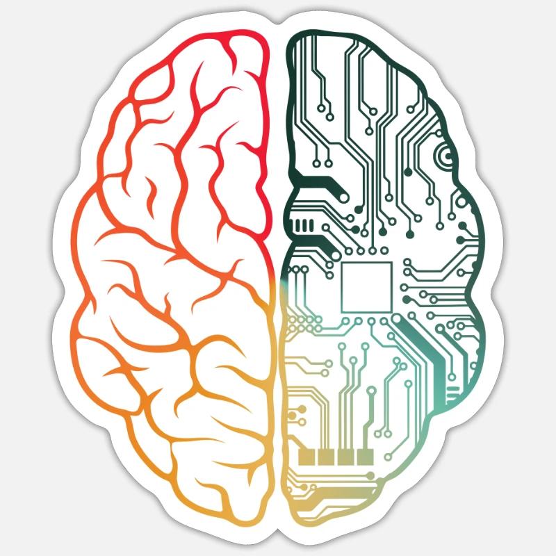 Programmierer HTML - Entwickler Programmierung Gehirn Wortspiel Sticker Größe S (10 x 10 cm)