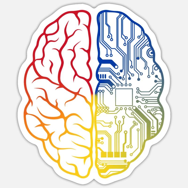 Programmierer HTML - Entwickler Programmieren Brain Fun Sticker Größe S (10 x 10 cm)