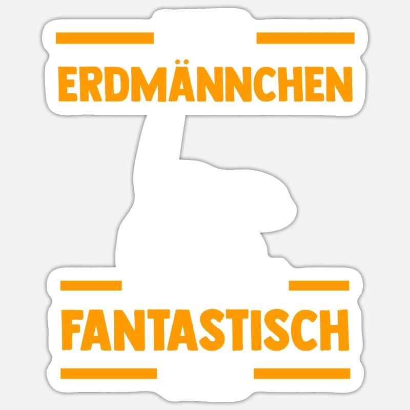 Erdmännchen - Sticker Größe S (10 x 10 cm) - Mattweiß