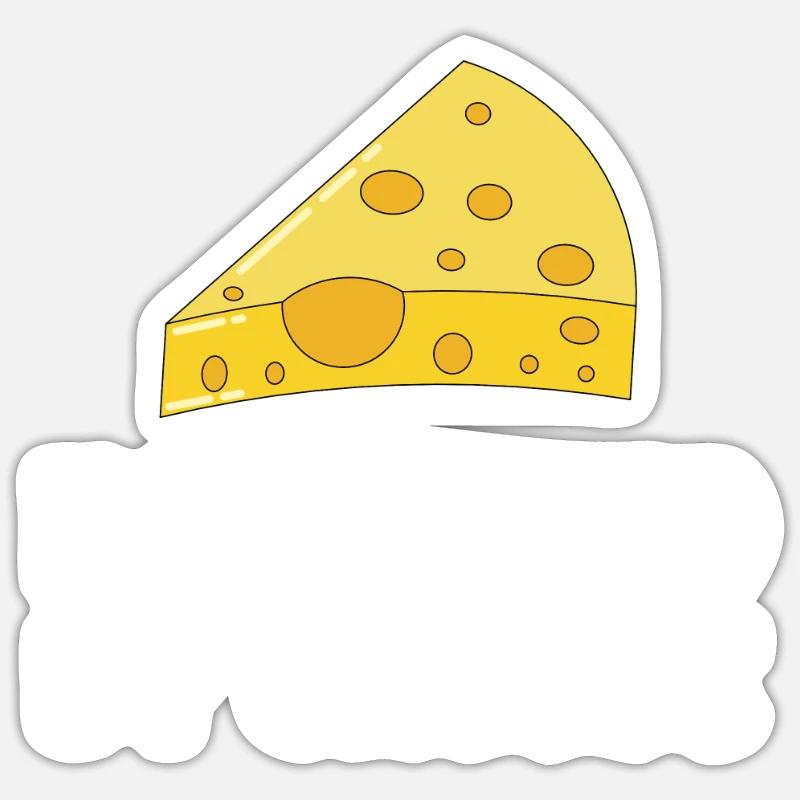 Fromage Gouda - Sticker taille S (10 x 10 cm) - blanc mat