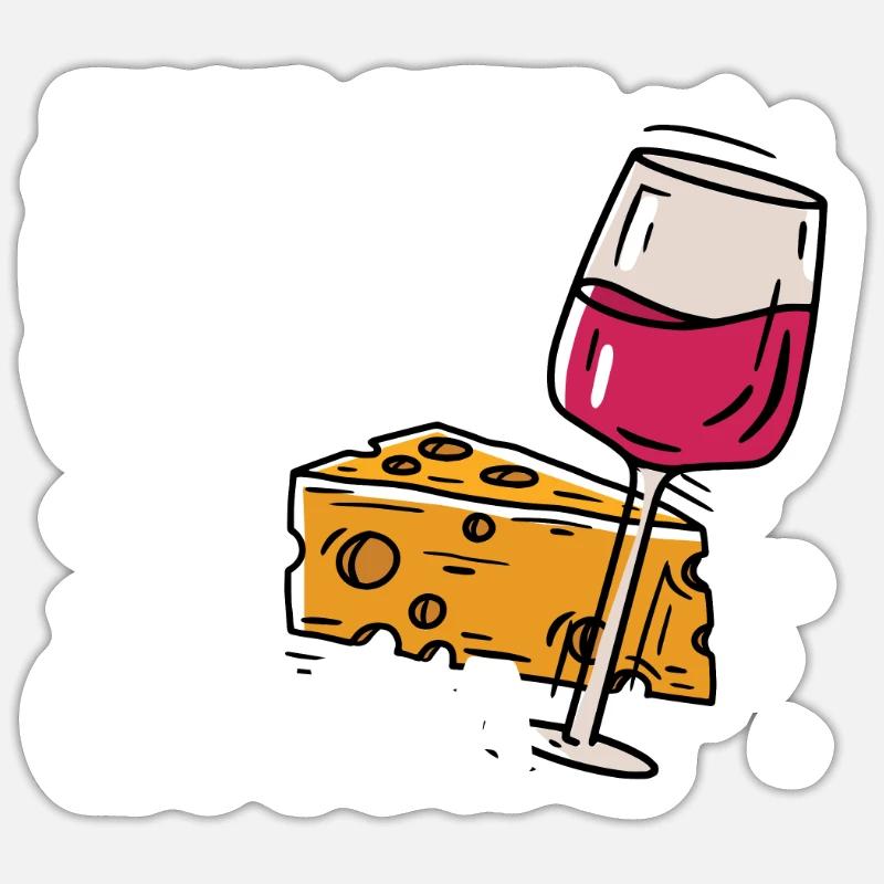 Fromage Gouda - Sticker taille S (10 x 10 cm) - blanc mat