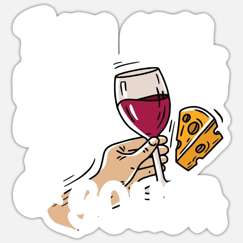 Fromage Gouda - Sticker taille S (10 x 10 cm) - blanc mat