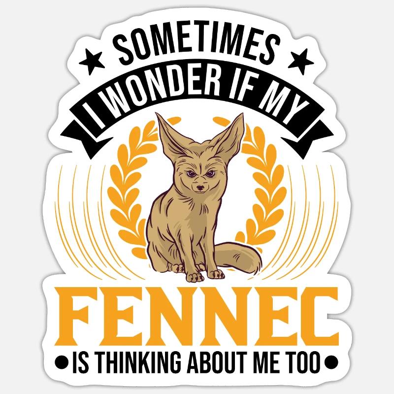 Fennek Geschenk Fennec Wüstenfuchs - Sticker Größe S (10 x 10 cm) - Mattweiß
