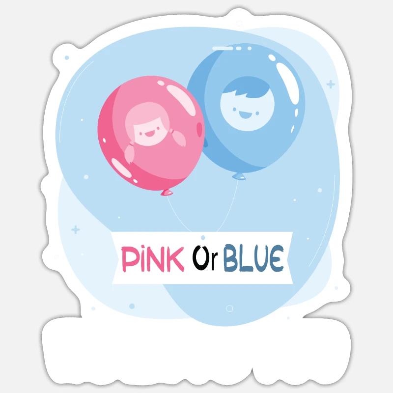 Rosa oder blau wir lieben dich - Team Boy Mädchen Geschlecht - Sticker Größe S (10 x 10 cm) - Mattweiß