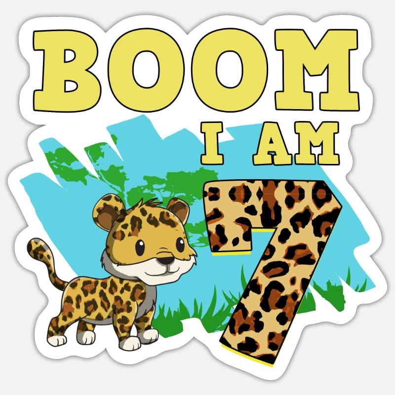 7ème anniversaire Jaguar - Sticker taille S (10 x 10 cm) - blanc mat
