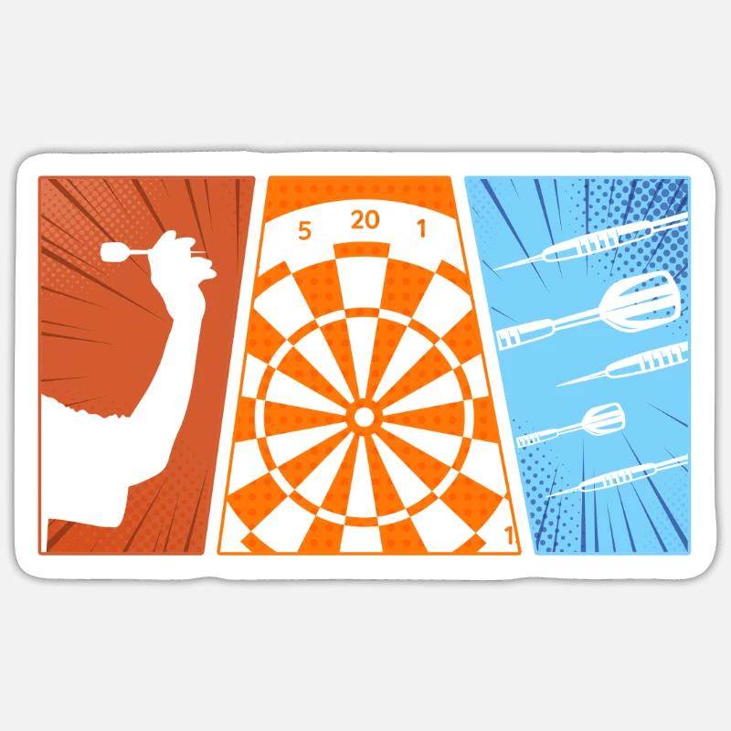 Joueur de fléchettes Fléchettes Fléchettes - Sticker taille S (10 x 10 cm) - blanc mat