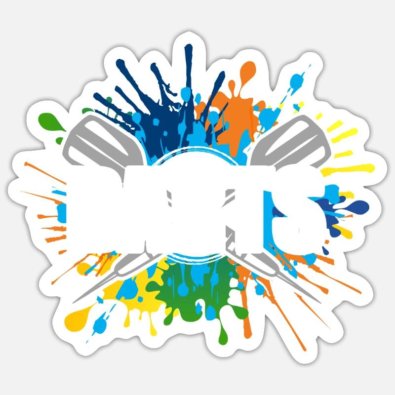 Joueur de fléchettes Fléchettes Fléchettes - Sticker taille S (10 x 10 cm) - blanc mat