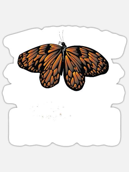Monarchfalter Mama - Sticker Größe S (10 x 10 cm) - Mattweiß