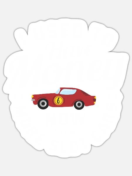 Slot Car Rennwagen Autorennen - Sticker Größe S (10 x 10 cm) - Mattweiß