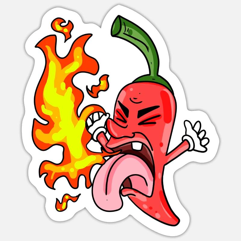 Piment - piments forts - Sticker taille S (10 x 10 cm) - blanc mat