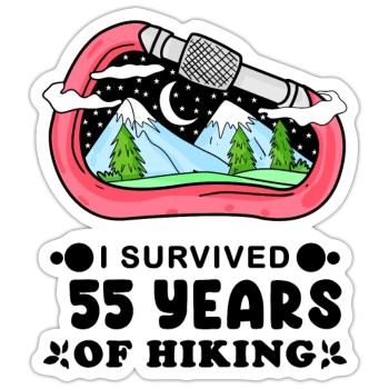 Mountain Wanderer 55th Birthday 55 Years Old Gift - Sticker size S (10 x 10 cm) - white matte - Front