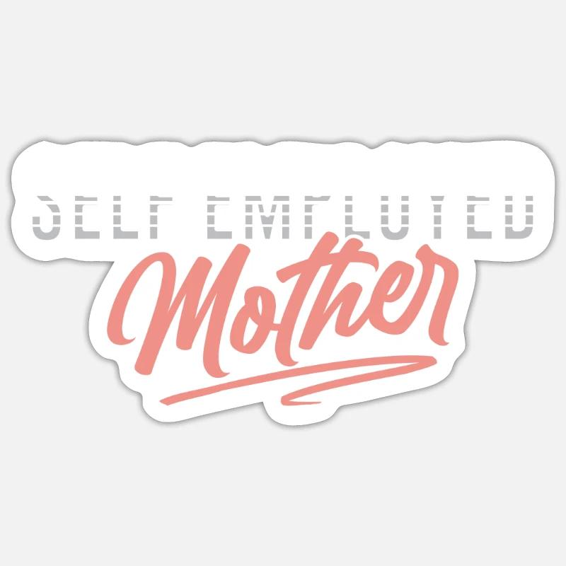 Selbstständige Mutter Freelancer Selbstständig - Sticker Größe S (10 x 10 cm) - Mattweiß