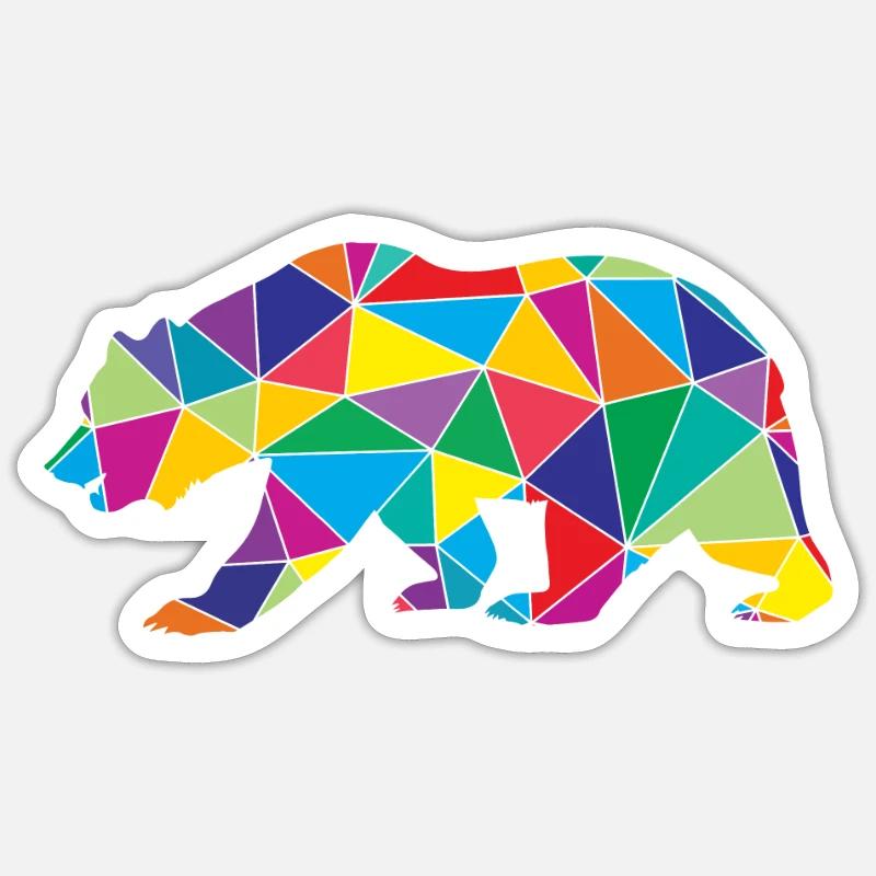 Low Poly Bär Geometrie Polygon Bär Sticker Größe S (10 x 10 cm)