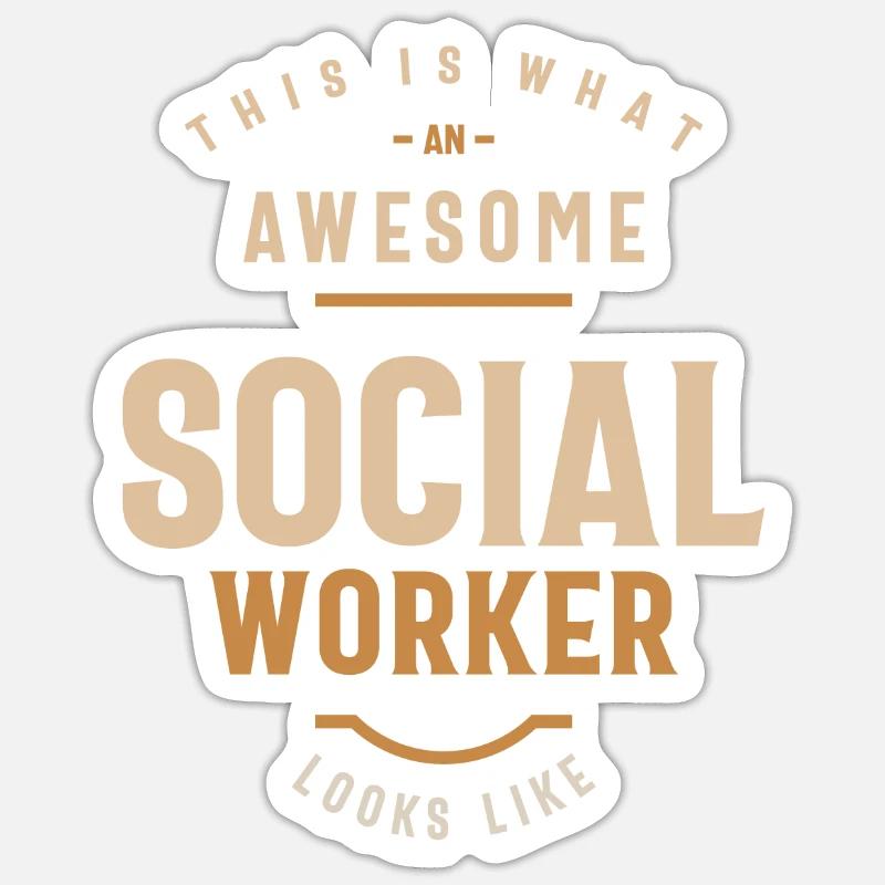 Social Worker - Sticker size S (10 x 10 cm) - white matte