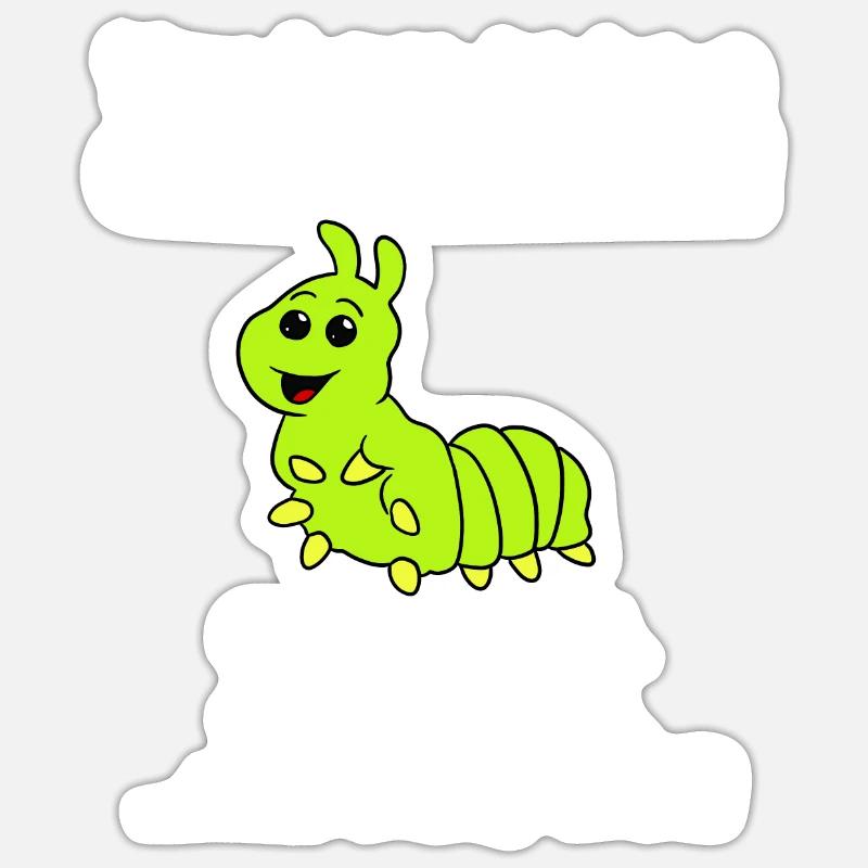 Chenille - Sticker taille S (10 x 10 cm) - blanc mat