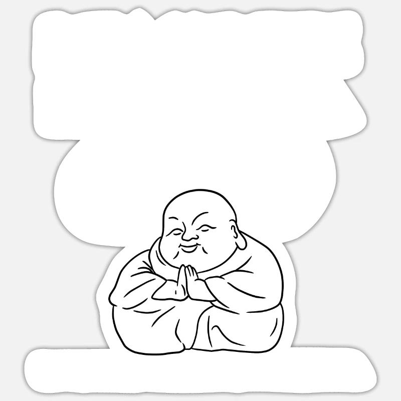 Bouddha - Sticker taille S (10 x 10 cm) - blanc mat
