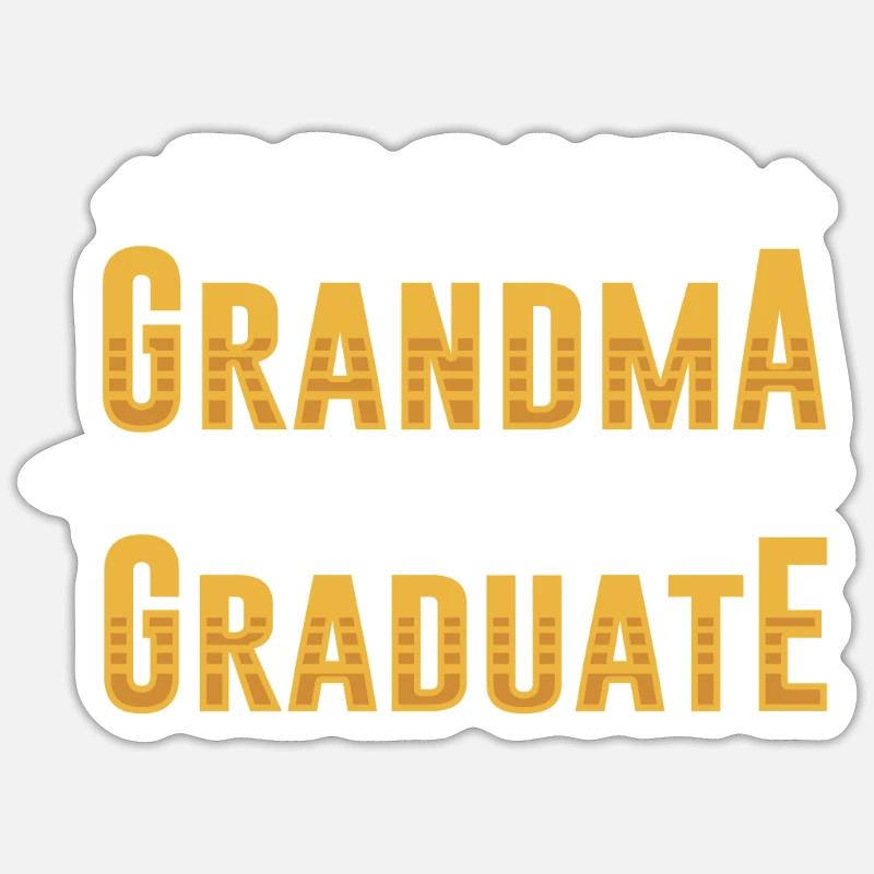 Fière grand-mère d’un diplômé - Sticker taille S (10 x 10 cm) - blanc mat