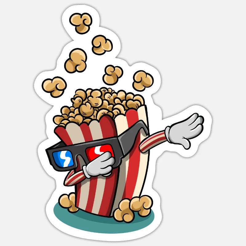 Maïs soufflé Dab - Sticker taille S (10 x 10 cm) - blanc mat