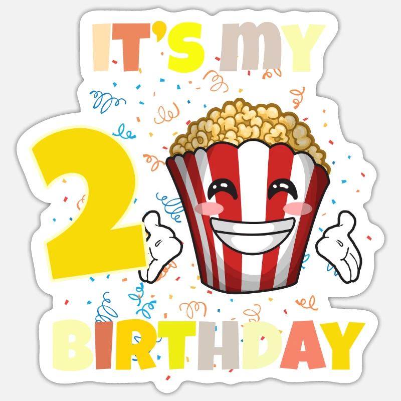 C’est mon 2ème anniversaire - Sticker taille S (10 x 10 cm) - blanc mat