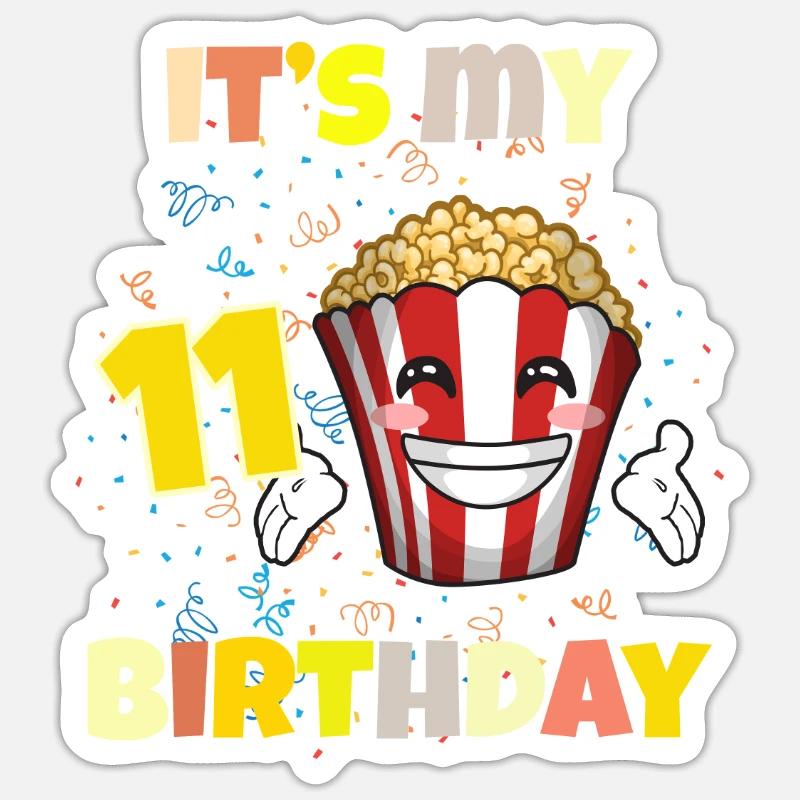 C’est mon 11e anniversaire - Sticker taille S (10 x 10 cm) - blanc mat