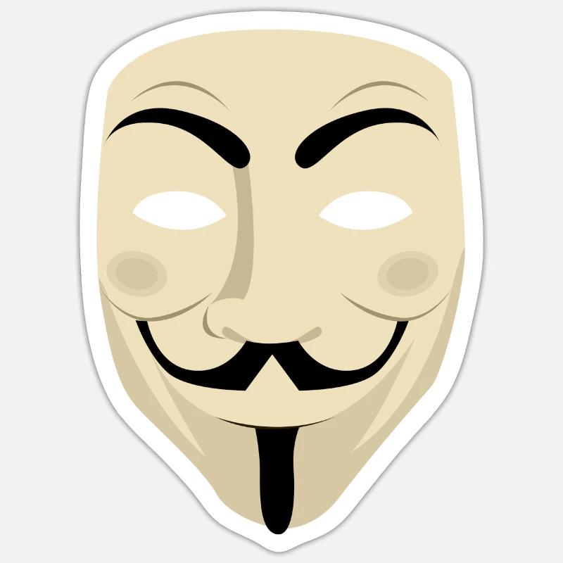 Mr. Anonymous Mask Computer Hacker Sticker size S (10 x 10 cm)