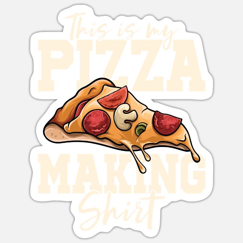 Pizza Bäcker Pizza selber machen - Sticker Größe S (10 x 10 cm) - Mattweiß