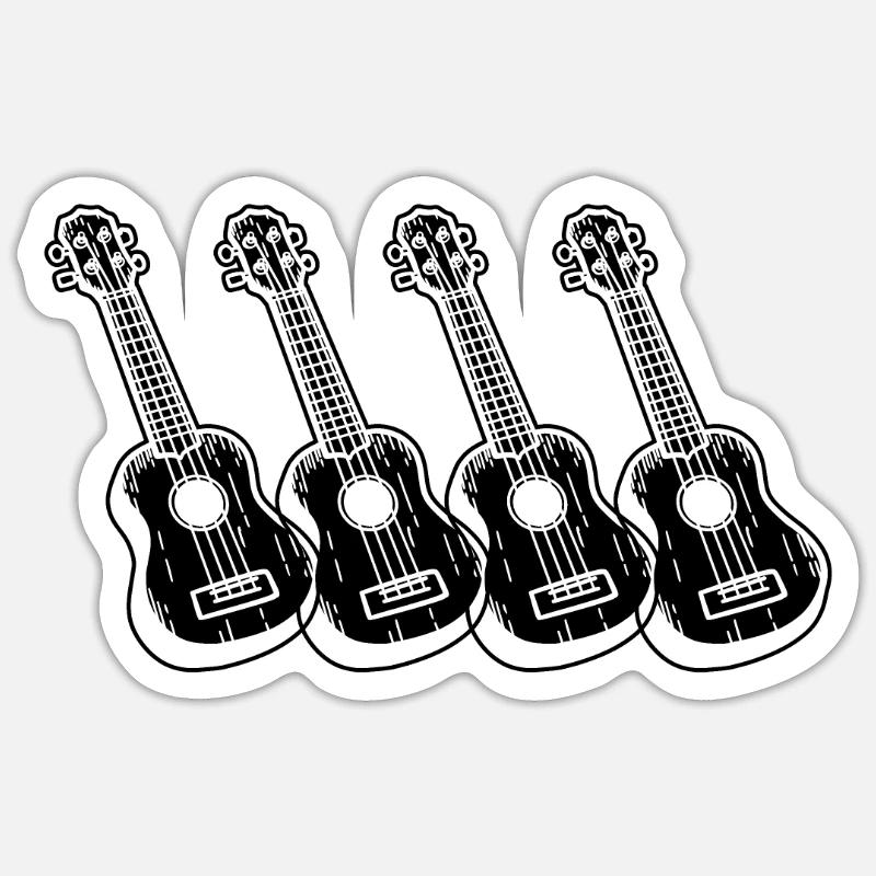 Ukulele Ukulele Player Ukulelist - Sticker size S (10 x 10 cm) - white matte