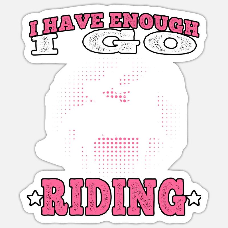 Je monte à cheval cavalier - Sticker taille S (10 x 10 cm) - blanc mat