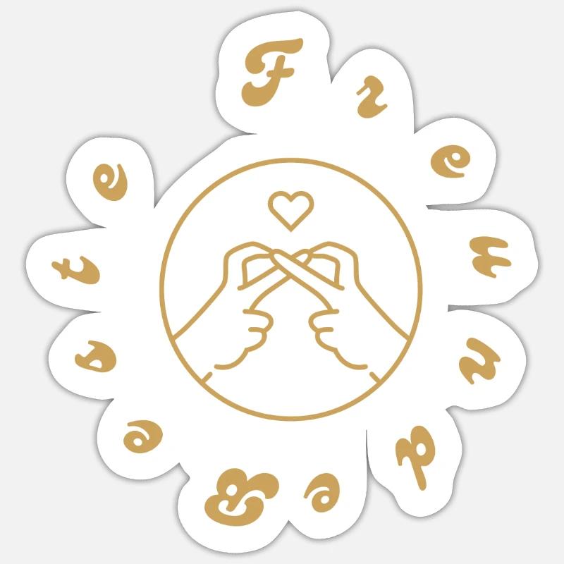 Beste Freunde - Sticker Größe S (10 x 10 cm) - Mattweiß