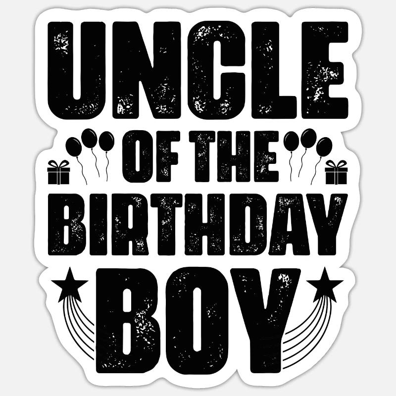 Oncle du garçon d’anniversaire - Sticker taille S (10 x 10 cm) - blanc mat