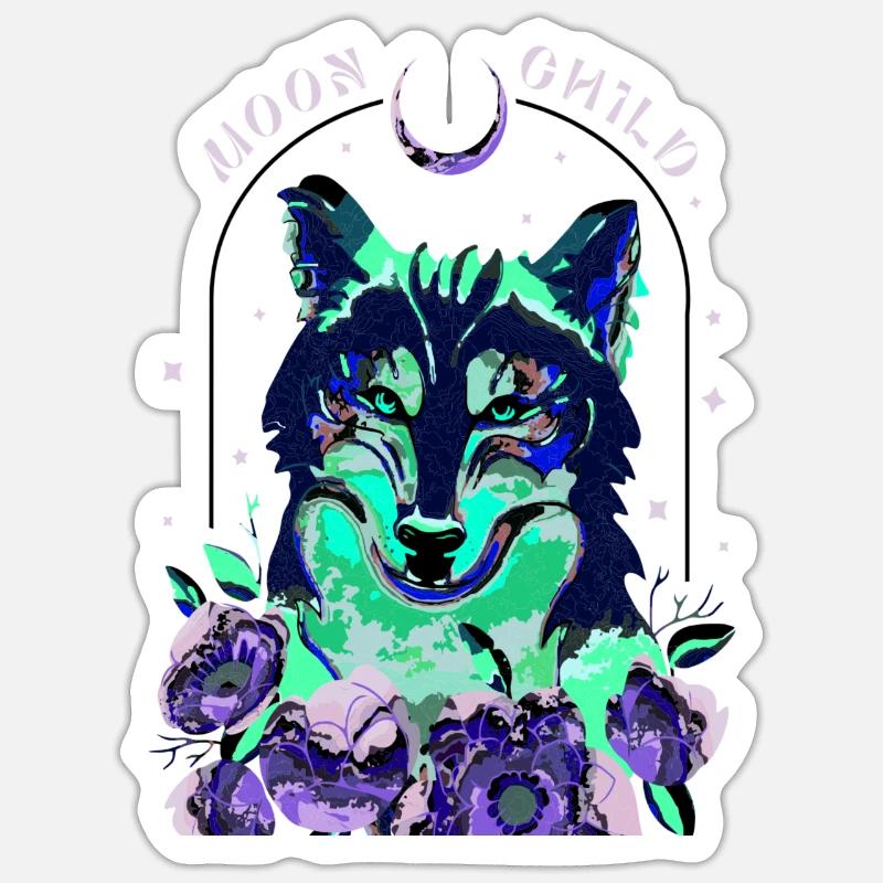 Wolf - Sticker size S (10 x 10 cm) - white matte