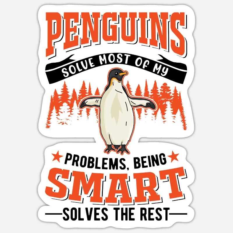 Pinguin Geschenk Penguin Sticker Größe S (10 x 10 cm)