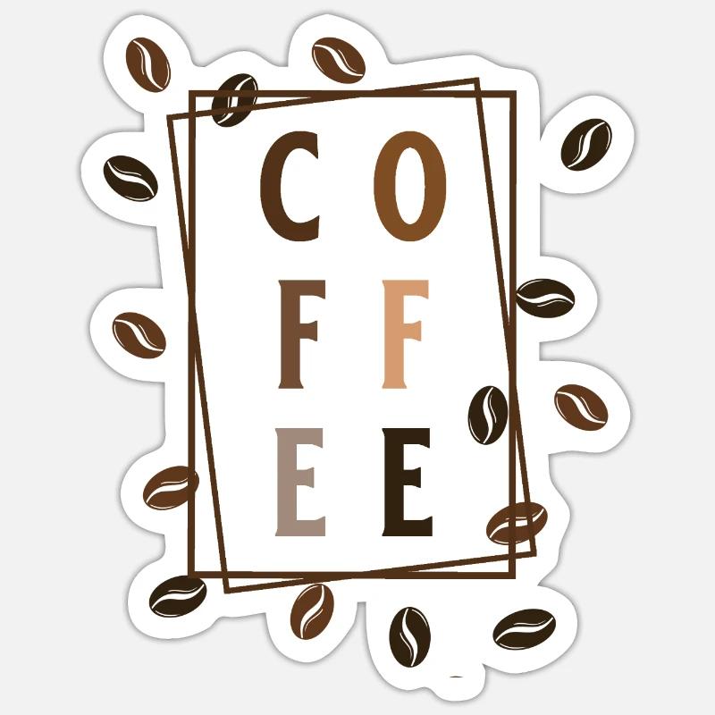 Café à partir de grains - Sticker taille S (10 x 10 cm) - blanc mat