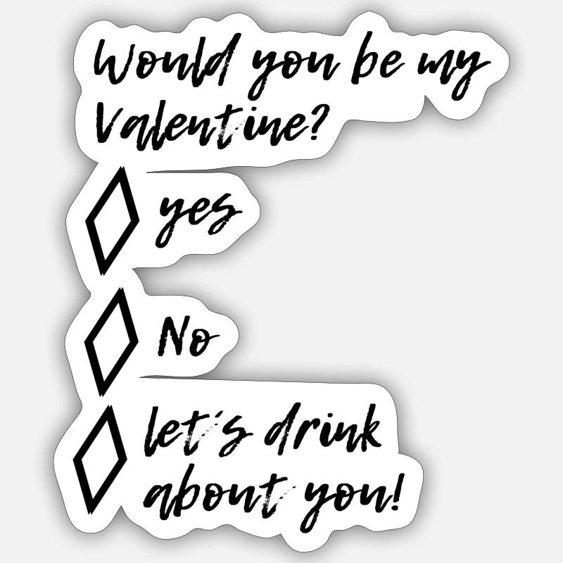 Voudriez-vous être mon Valentin (Noir) - Sticker taille S (10 x 10 cm) - blanc mat