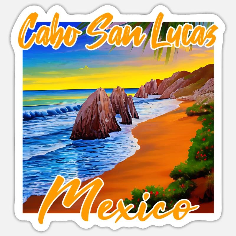 Cabo San Lucas Sunset - Sticker size S (10 x 10 cm) - white matte