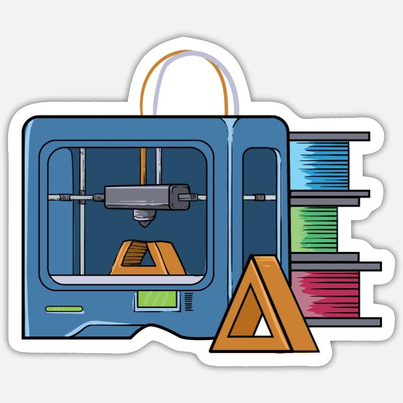 Impression 3D Impression CAD PLA Filament Impression 3D - Sticker taille S (10 x 10 cm) - blanc mat