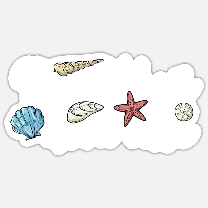 Collecting shells Sticker size S (10 x 10 cm)