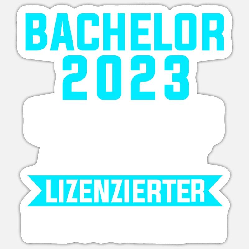 Bachelor 2023 Prüfung Bachelor Prüfung Geschenk - Sticker Größe S (10 x 10 cm) - Mattweiß