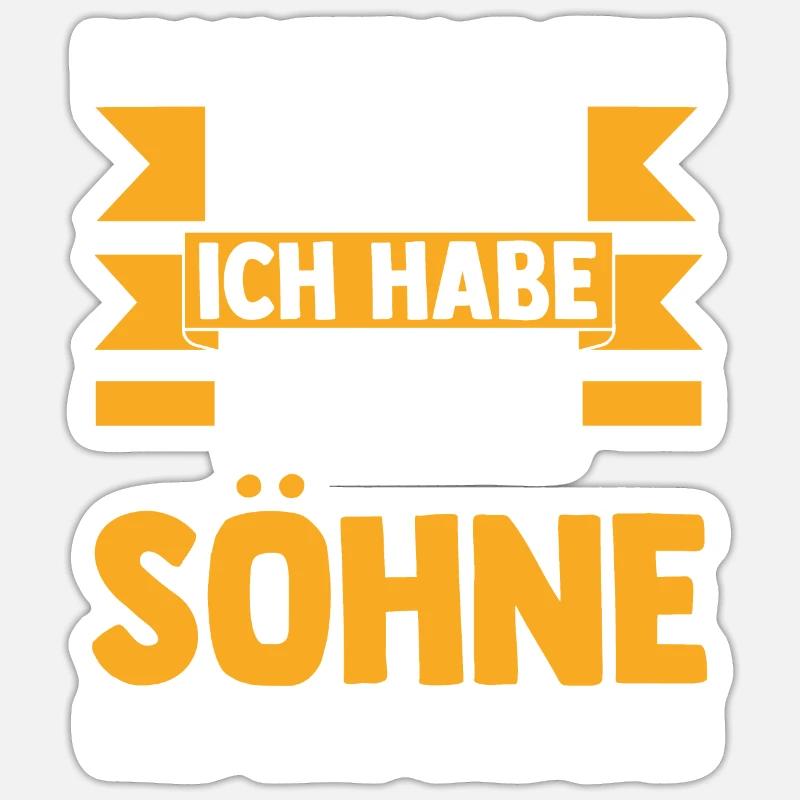 Papa 2 Söhne Vater Geschenk - Sticker Größe S (10 x 10 cm) - Mattweiß