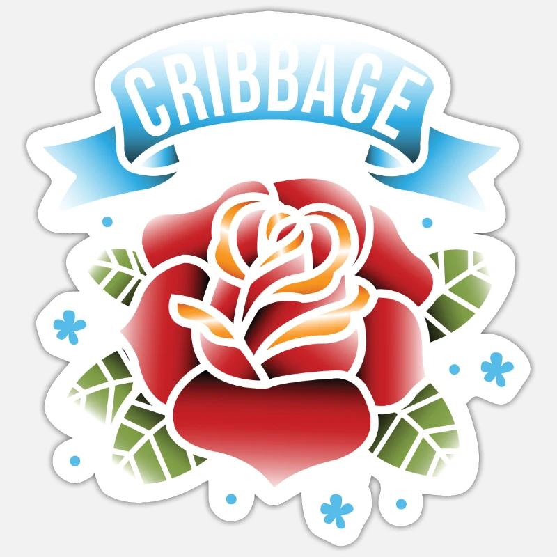 Cribbage - Sticker Größe S (10 x 10 cm) - Mattweiß