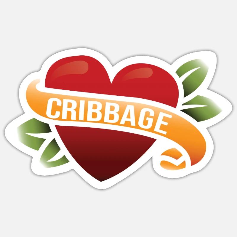 Cribbage - Sticker taille S (10 x 10 cm) - blanc mat