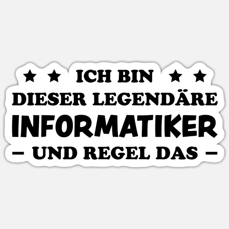 Informatiker Lustig Spruch Programmierer Geschenk Sticker Größe S (10 x 10 cm)