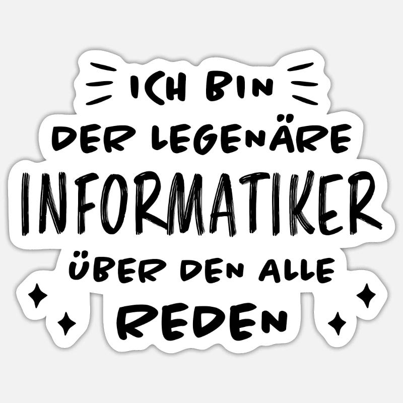 Informatiker Lustig Spruch Programmierer Geschenk Sticker Größe S (10 x 10 cm)