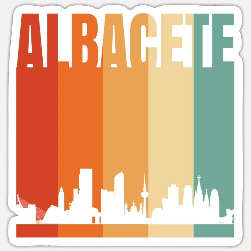 Albacete - Sticker taille S (10 x 10 cm) - blanc mat