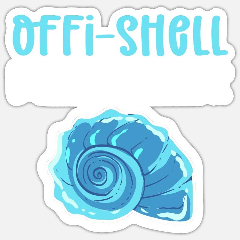 Offi-Shell Beachcomber. Stylo coquille Sticker taille S (10 x 10 cm)