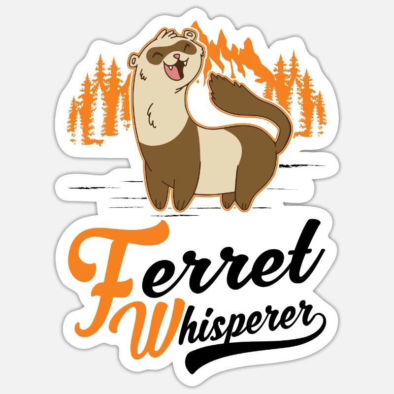 Frettchen Flüsterer Ferret Whisperer - Sticker Größe S (10 x 10 cm) - Mattweiß