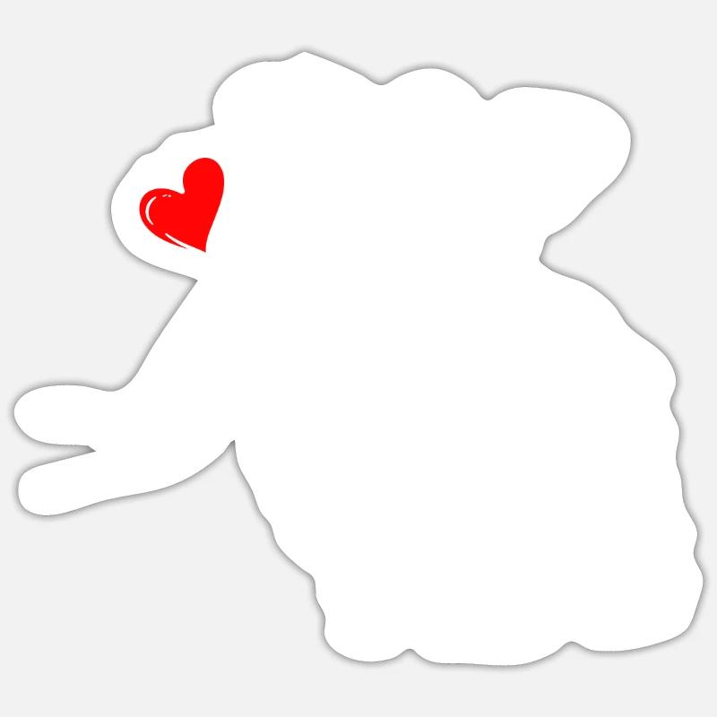 Schaf Liebe Schäfer High Five - Sticker Größe S (10 x 10 cm) - Mattweiß