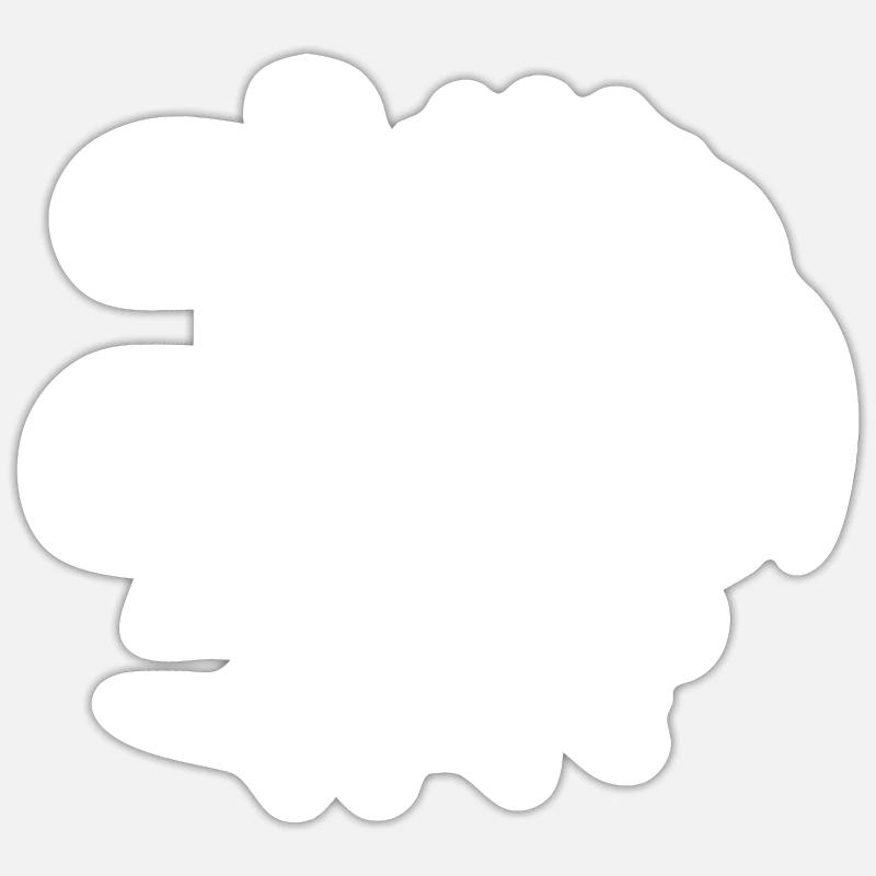Vivre avec de la fourrure - Sticker taille S (10 x 10 cm) - blanc mat