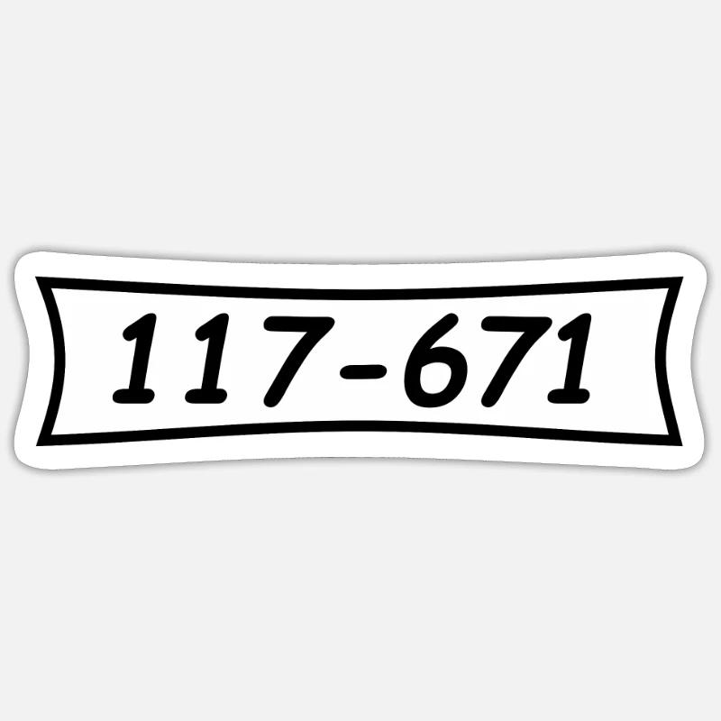 Panzerknacker numéro 117 671 - Sticker taille S (10 x 10 cm) - blanc mat