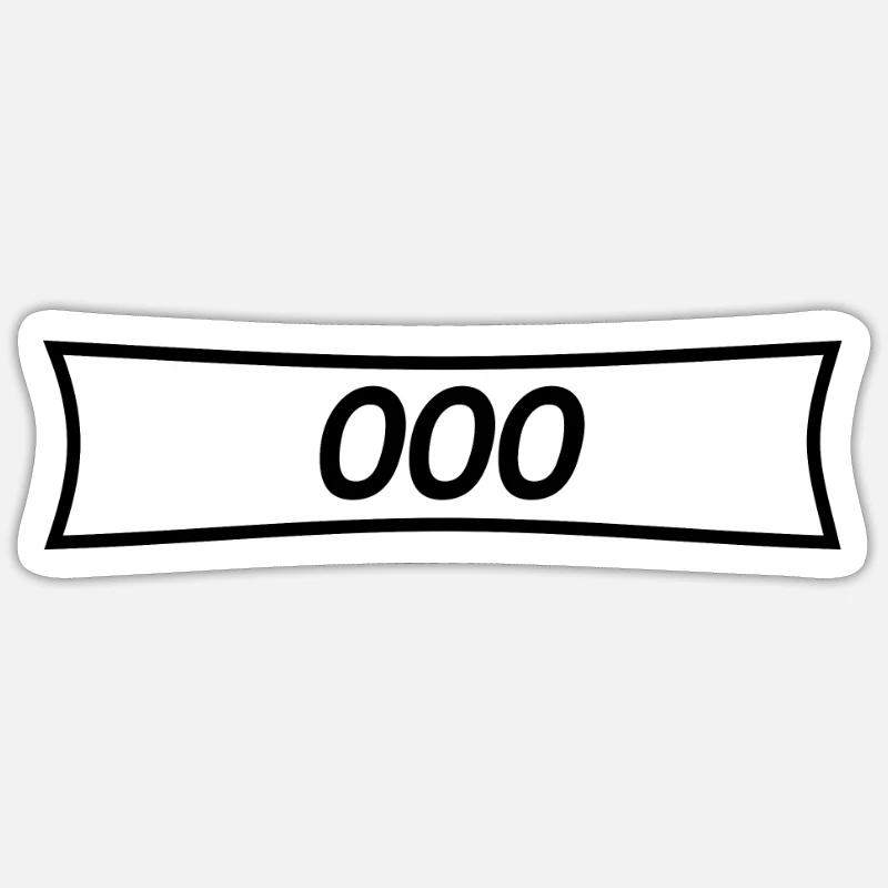 Panzerknacker numéro 000 - Sticker taille S (10 x 10 cm) - blanc mat